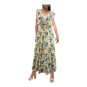 Barok Paris Dress Floral Ruffle midi size Small S